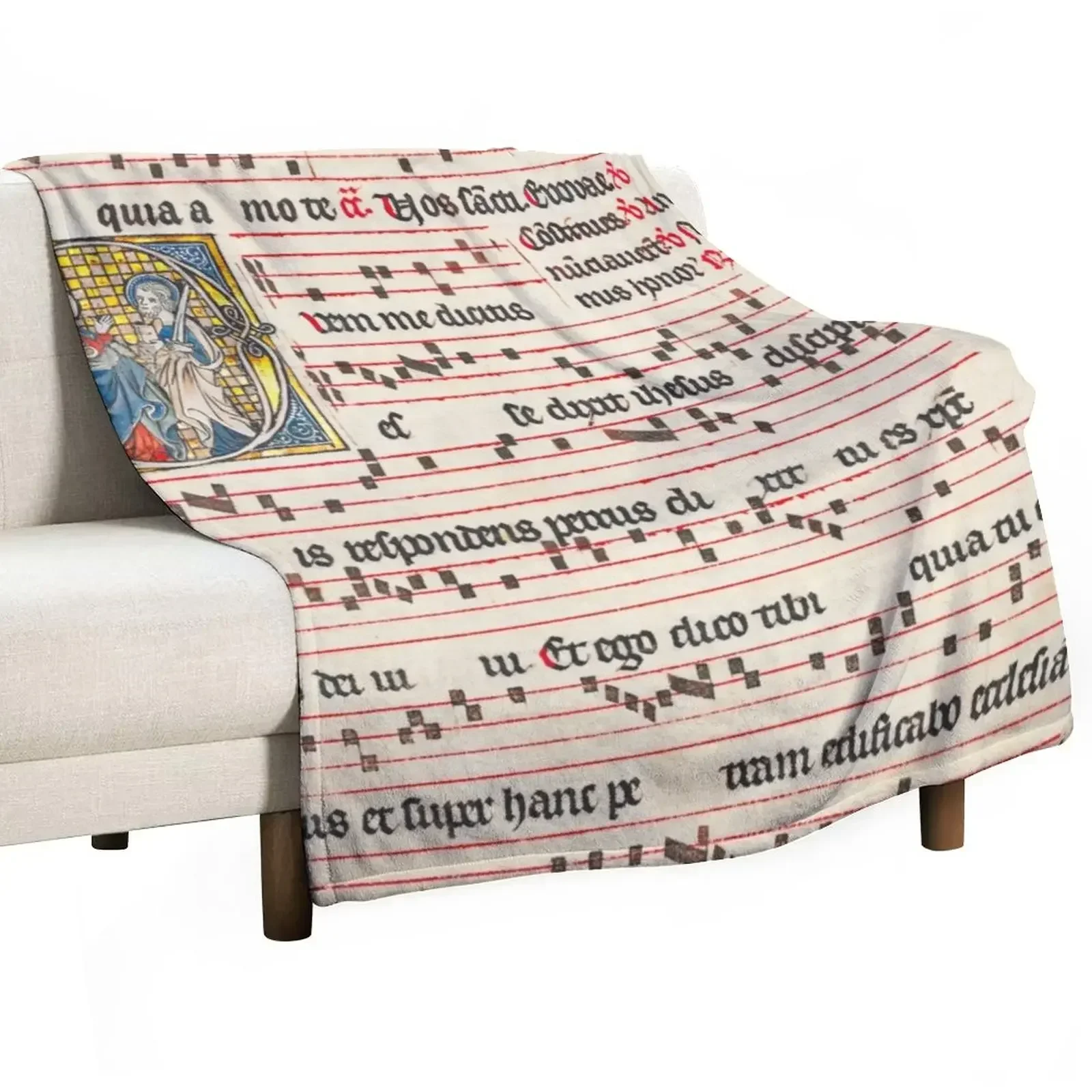 Antiphonary - Medieval Musical Manuscript Throw Blanket Hair For Sofa Thin Heavy halloween Blankets