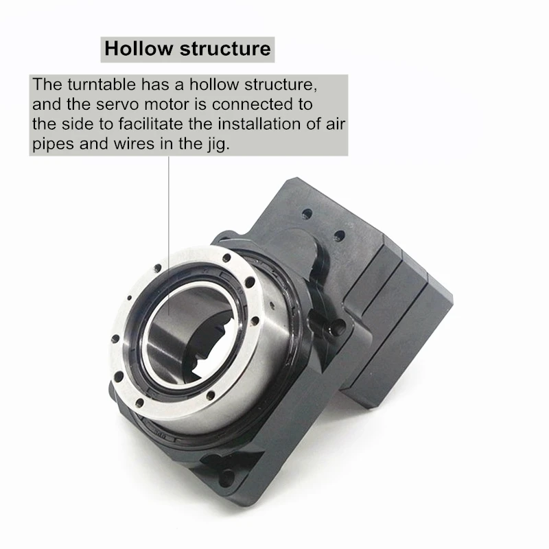 High Precision 1 Arcmin 360 Degree Turutable Hollow Rotating Platform Divider 80mm Servo Motor 10:1/18:1 Reducer Bevel Gearbox