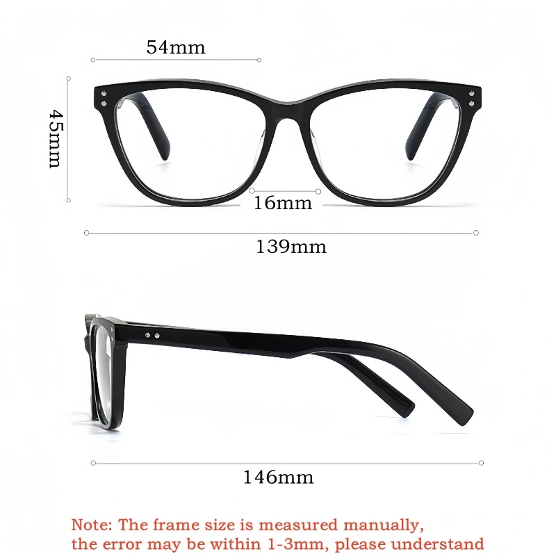 YIMARUILI Fashion Trend Women's Cat Eye Glasses Ultra-light Retro Acetate Retouch Face Optical Prescription Eyeglasses Frame 880 view 2