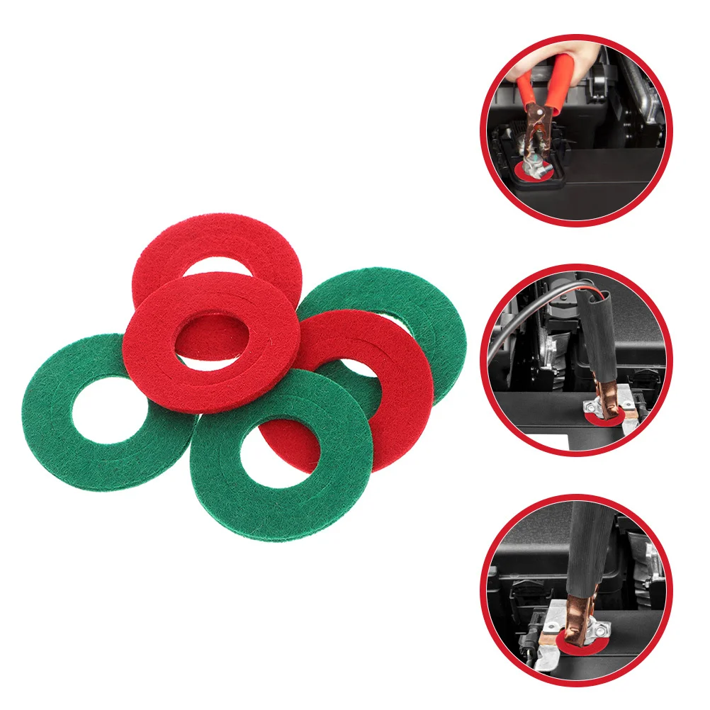 

6Pcs Terminal Washers Fiber Material Protector Shims Gaskets Car Terminal Guards Maintenance Safety Isolators