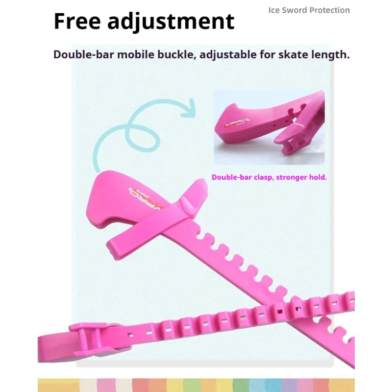 غطاء حذاء تزلج سريع قابل للمشي، غطاء شفرة ثلج احترافي ناعم وناعم ومقاوم للاهتراء، طول قابل للتعديل، واقي للتزلج