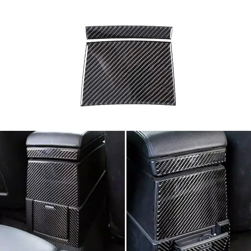 For BMW X3 E83 2004 2005 2006 2007 2008 2009 2010 2pcs Soft Carbon Fiber Car Accessories Center Armrest Box Back Cover Trim