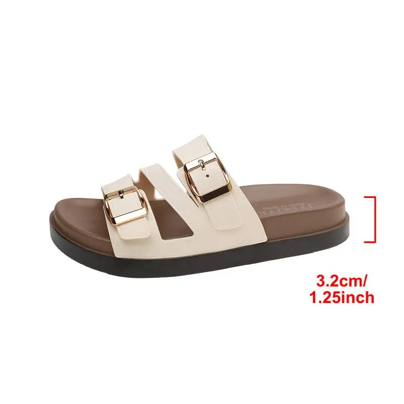 Freizeit-Mules mit Metallschnalle für Damen, Sommer 2026, weiche Cloud-EVA-Anti-Rutsch-Strandsandalen, bequeme Damen-Sandalen mit dicker Sohle – Detail 13