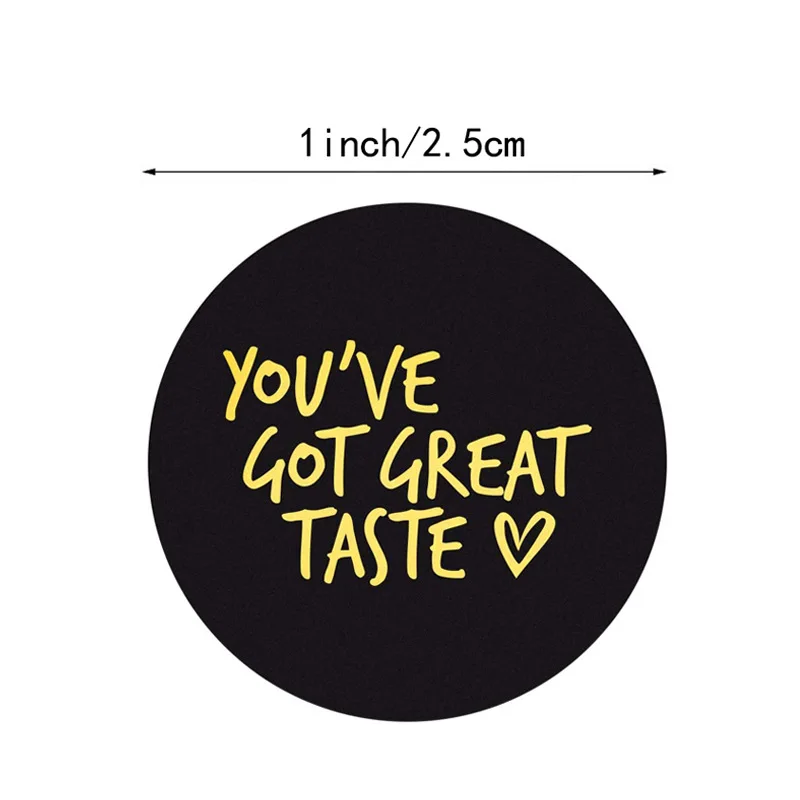 50-500pcs Round You’ve Got Great Taste Stickers Seal Labels Cute Gift Decorative Sticker For Business Package Envelope Sticker