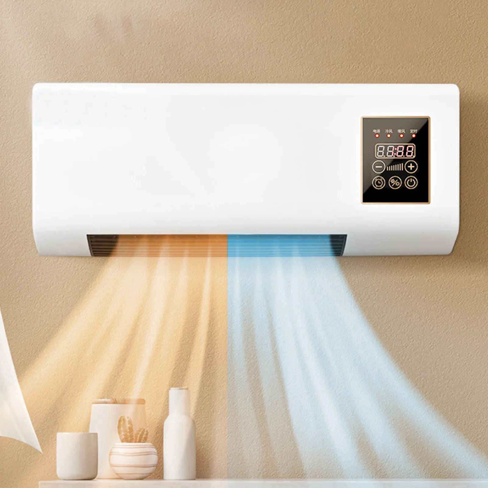 Mini aire acondicionado de pared, refrigeración y calefacción rápidas, Control ABS y PP, aire acondicionado de bajo ruido para sala de estar
