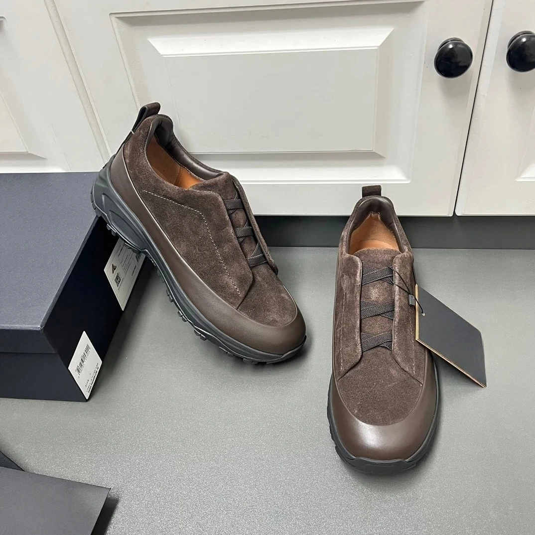 

Luxury Brand Casual Sneakers Handmade Men's Shoes Triple Stitch Monte Anti-Slip Leather Shoes Christmas NewYear Holiday Gift