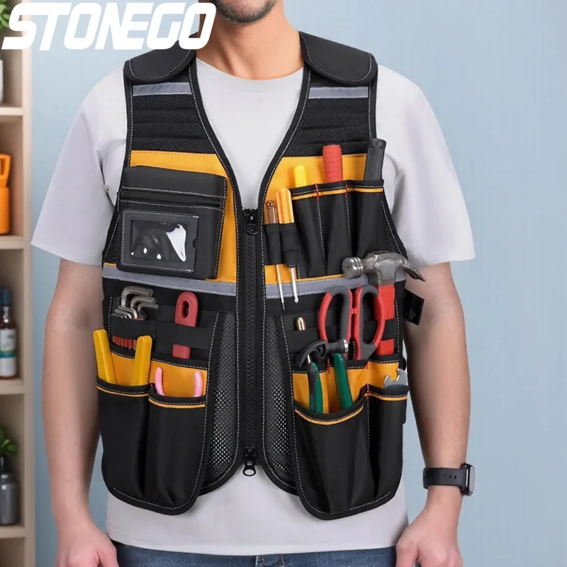 breathable-multi-pocket-tool-storage-vest-reflective-safety-work-jacket-for-construction-gardening-auto-repair