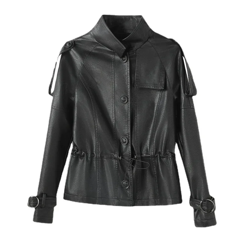 Damen Lederjacken Mode Kurz mantel lose Lederjacke Damen bekleidung Frühling Herbst Motorrad jacke schwarze Chaquetas