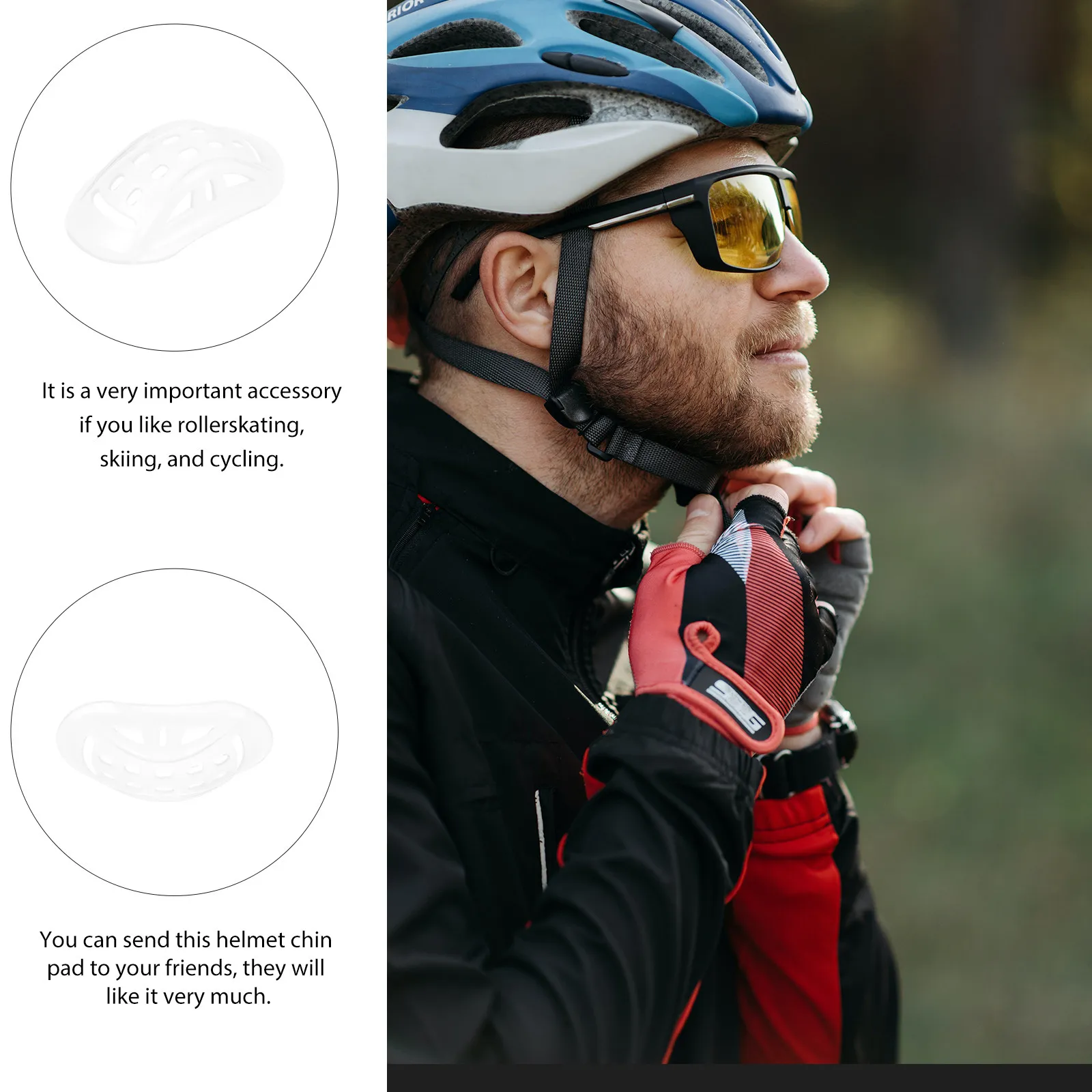

Набор из 6 универсальных накладок на подбородок (6 шт.) из полипропилена для спортивных шлемов: комфортная посадка для велоспорта, лыжного спорта, катания на роликах.