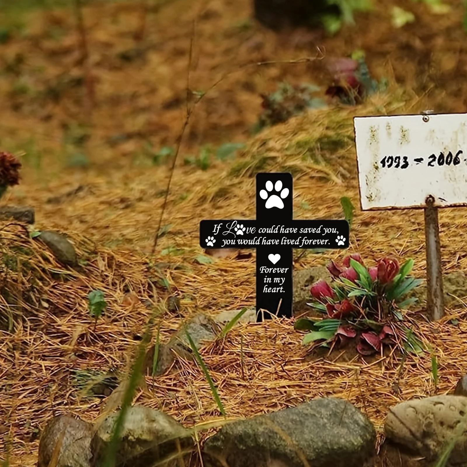 1 قطعة لوحة تذكارية للكلاب في الهواء الطلق ، ديكور حديقة تذكارية للكلاب الأليفة ، علامة قبر كلب أكريليك مقاومة للماء ، حصة حديقة التعاطف السوداء #2