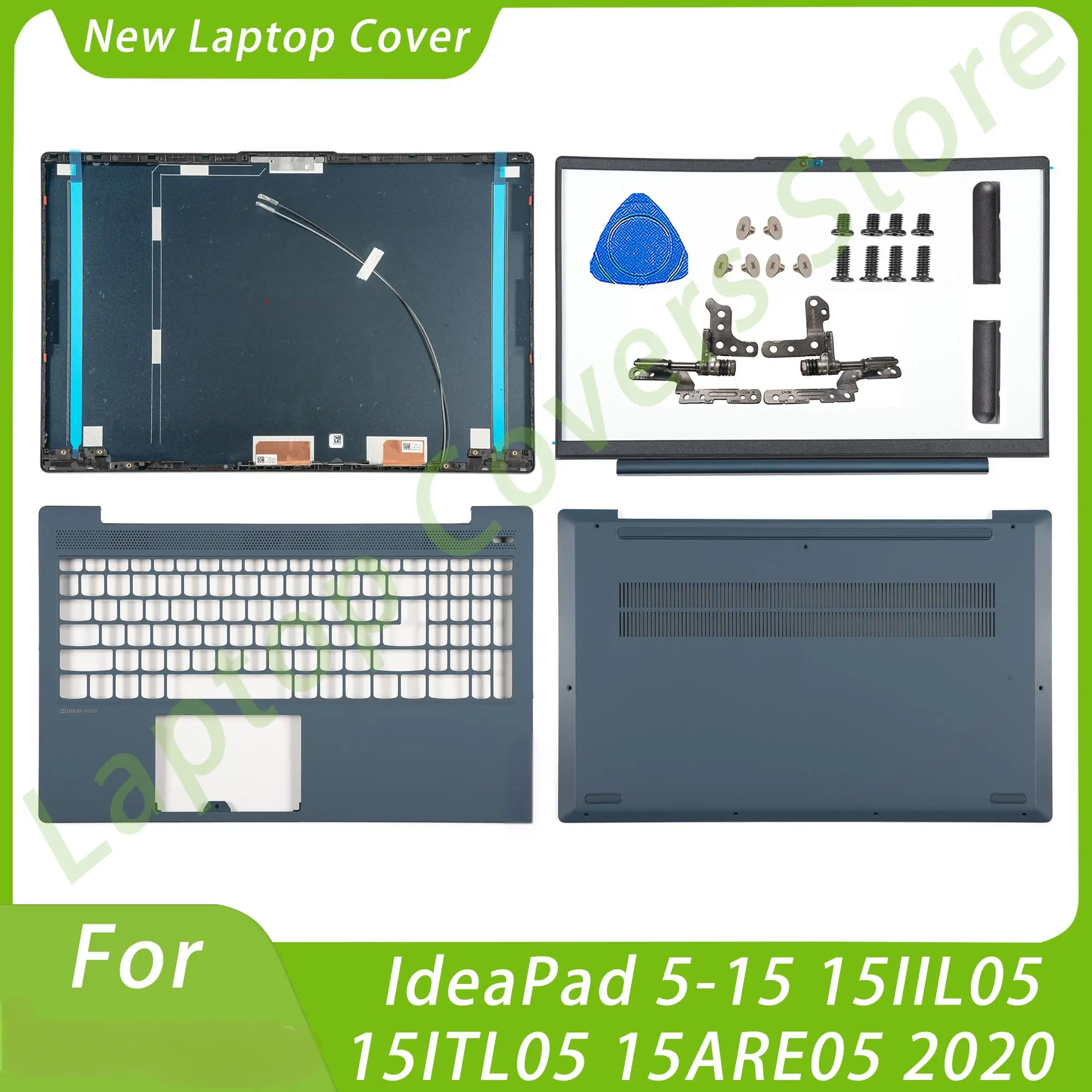 

Blue LCD Back Cover For Ideapad 5 15IIL05 15ARE05 15ITL05 15ALC05 Front Bezel Hinges Palmrest Bottom Replacement 2020