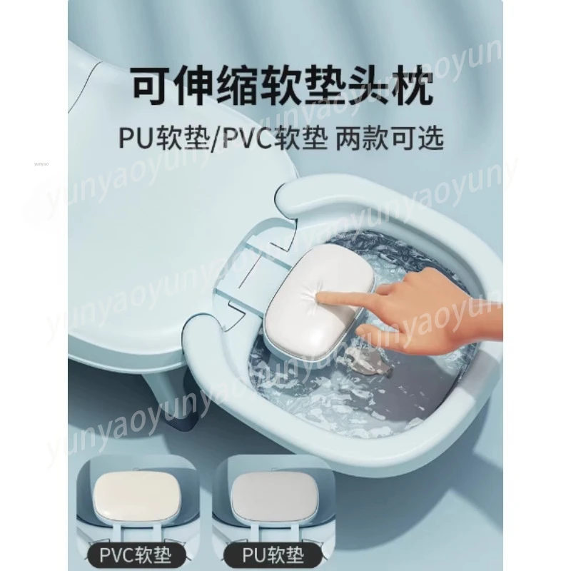 Portable Foldable Baby Shampoo Chair No Tears Hair Wash Sink with Head Support Comfort Bath Helper
