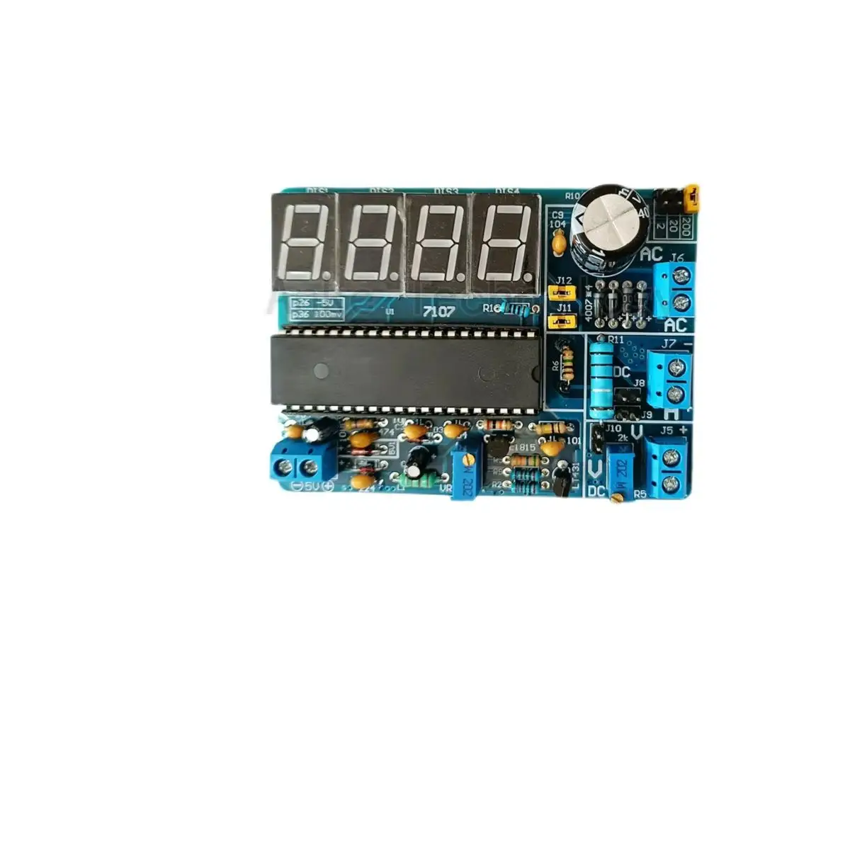 DIY Kit Components of DC5V Multi-function AC/DC Voltmeter, Digital Voltmeter Ammeter Made with ICL7107 IC