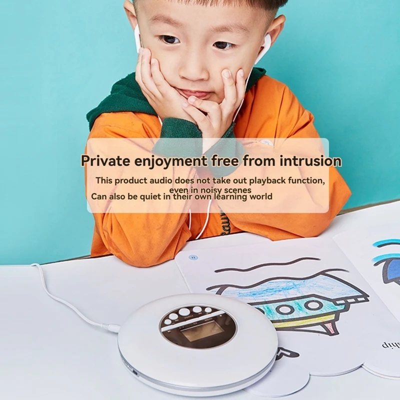 Leitor de CD portátil Leitor de música MP3 com fones de ouvido estéreo e leitor de CD de saída Bluetooth com display LCD B