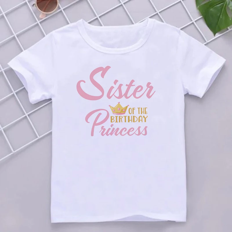 1st Birthday Princess Family Matching Clothes Birthday Girls Party Father Son Mother and Daughter Shirts Crown Print Tops Gifts