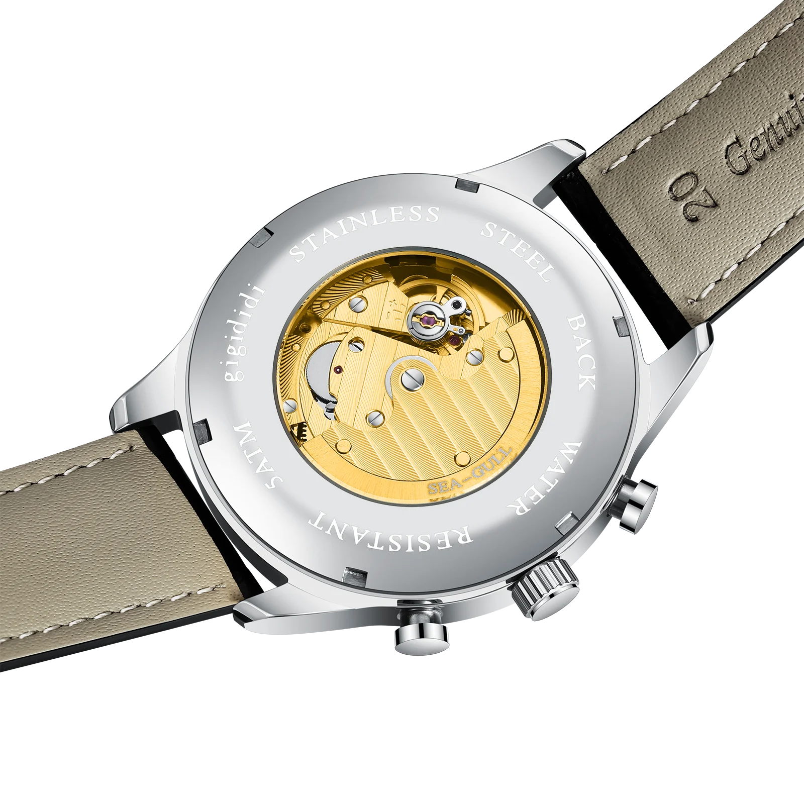 Gigididi Mechanical Watch Men Luxury 316L Steel Automatic Wristwatch Waterproof Clock Original SeaGull Movement 2023