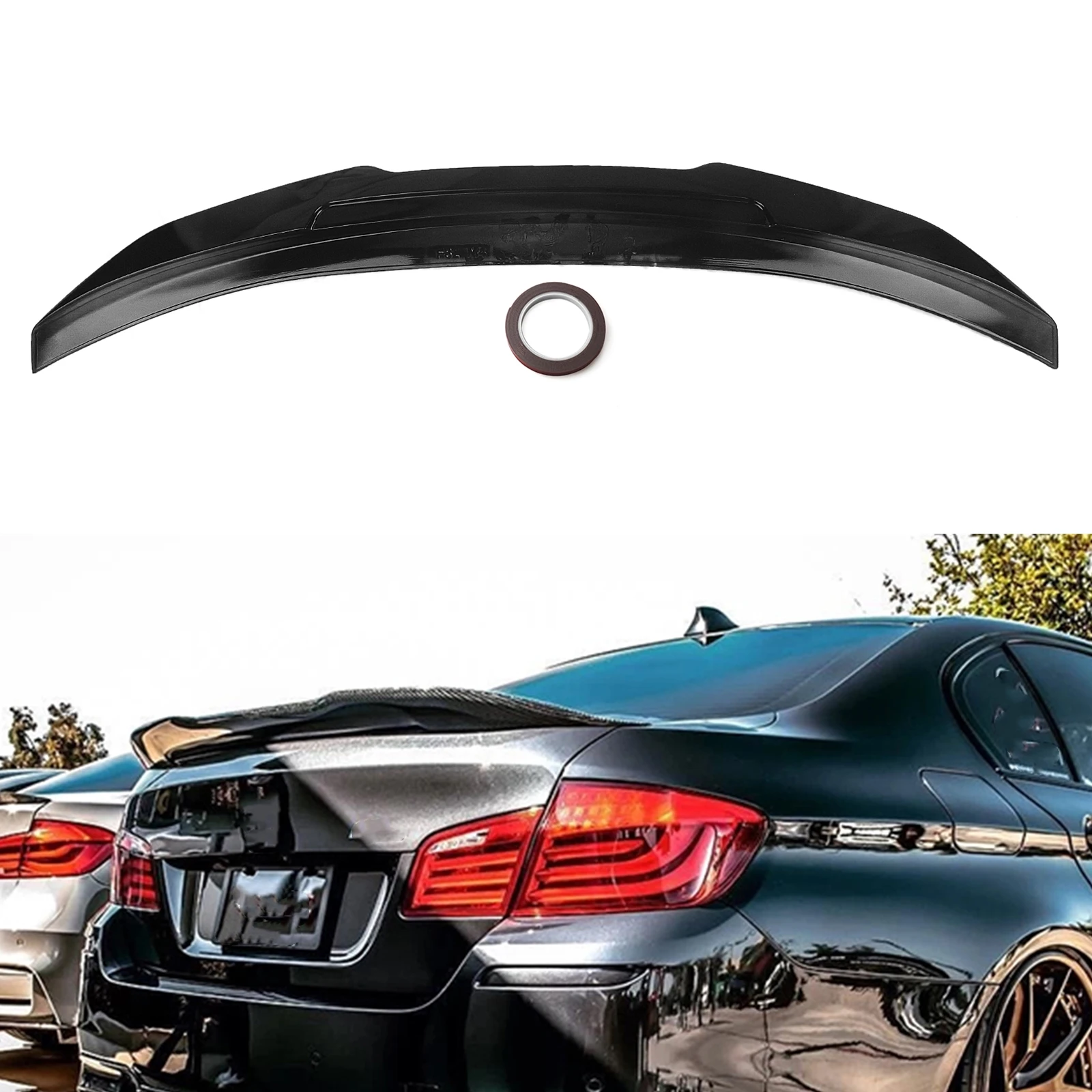 Rear Trunk Wing Spoiler Lip Splitter Decklid Lid Flap Trim PSM Style For BMW F10 F18 5 Series M5 2011-2017 4 Door Sedan