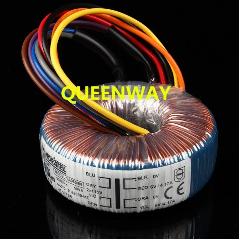 T-020 50va 2*6v 1.39a New Noratel Toroidal Transformer 50w Primary 0v-115v*2 50/60hz Secondary 0v-6v*2 4.71a Rated Voltage