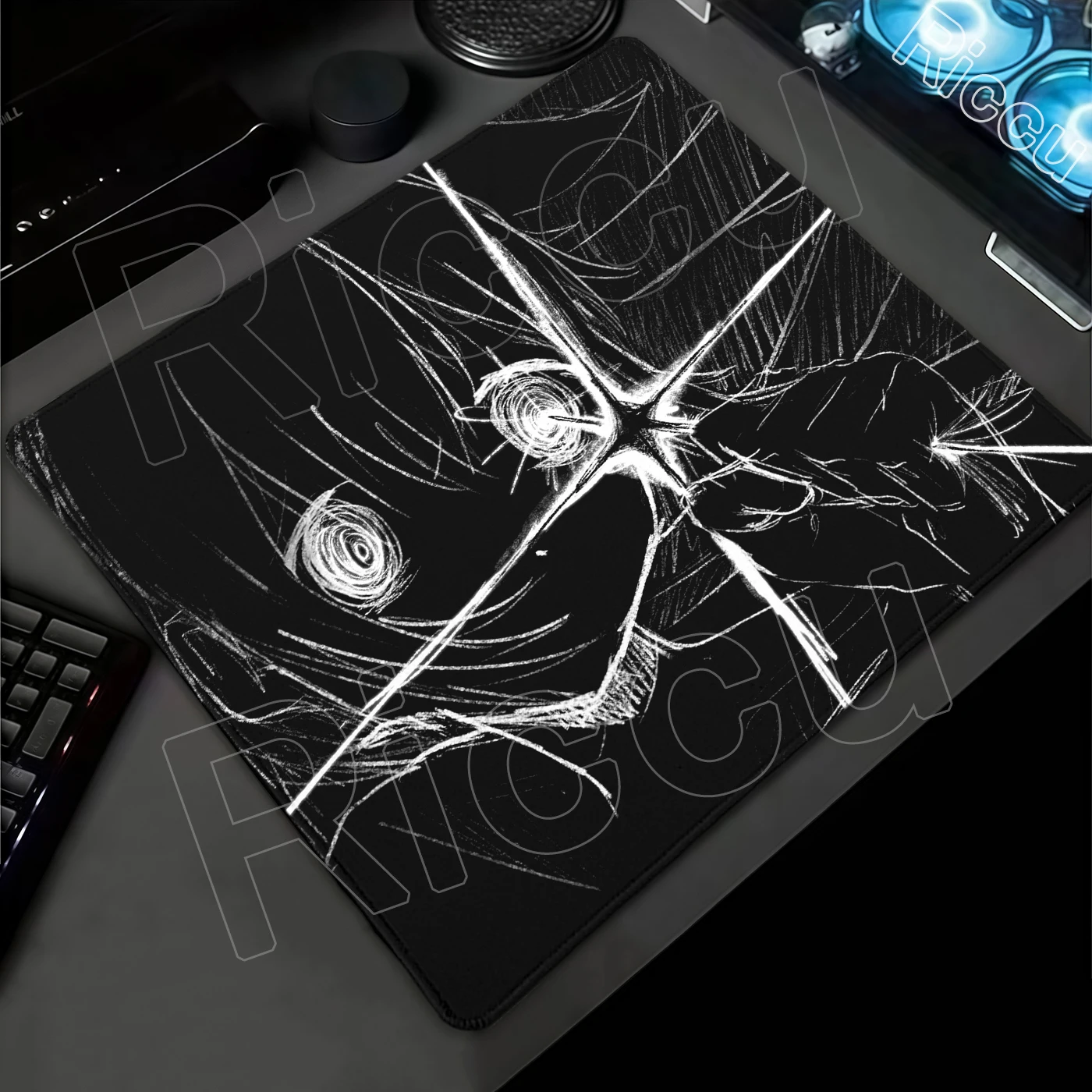 Black White Lines Cute Comic Girls Mousepad Anime Girl Desk Mat Office PC Cabinet Mouse Pad Gamer Table Mats Small Rubber Carpet