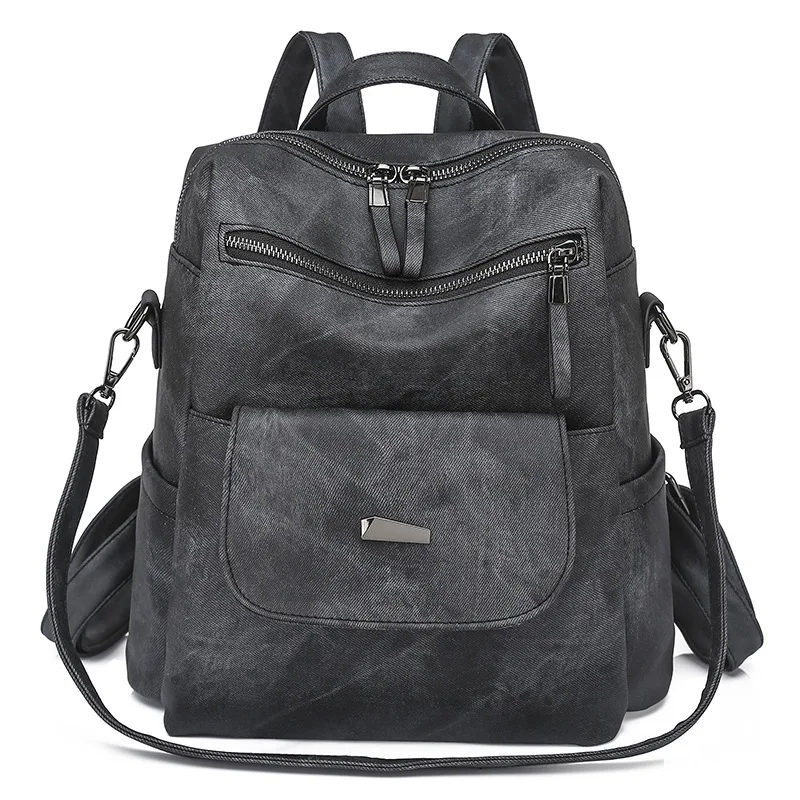 New Hot PU Leather Backpack Purse for Women Fashion Multipurpose Design Handbag Ladies Shoulder Bags Travel Backpack