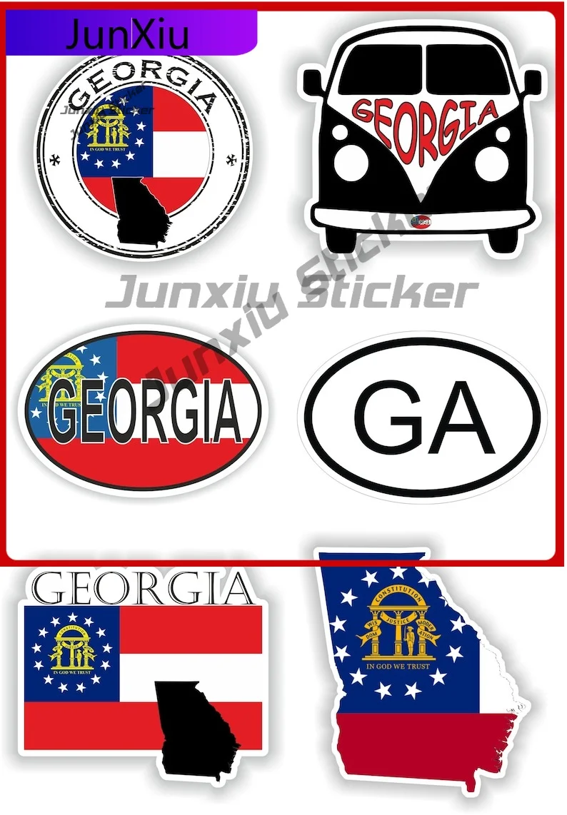 

Georgia Usa Flag United States Vinyl Stickers Travel Vacation Decals Exterior Camper Rv Cactus Stickers Custom Pictures Waterpro