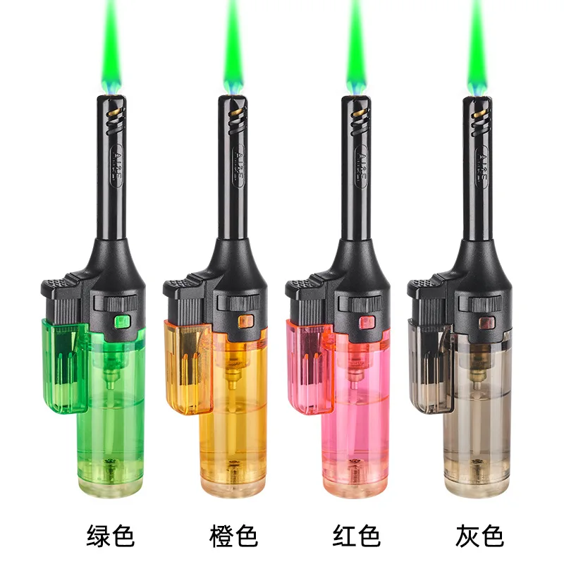 

2PCS New Green Flame Direct Charge Transparent Gas Chamber Large Capacity Cigar Moxibustion Inflatable Lighter