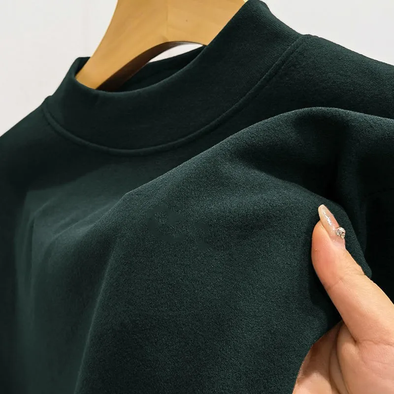 

Men Thin Warm Tops Men's Autumn and Winter Long-sleeved Thermal Underwer Male Centre Collar Fashion T-shirt