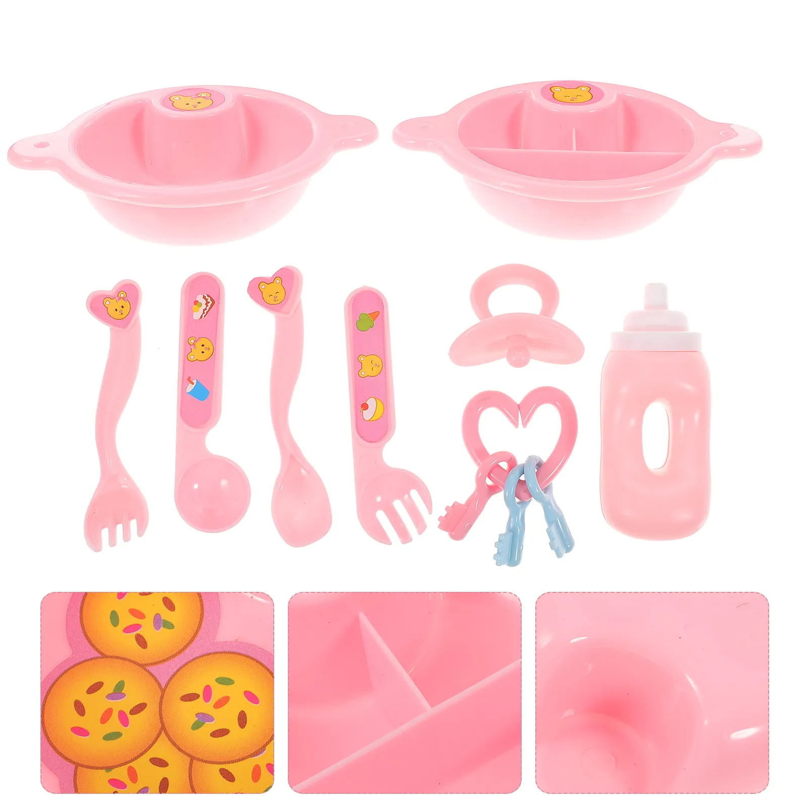 

11 X8.5cm and Accessories Feeding Baby Toys Play Blue Babies Pretend House