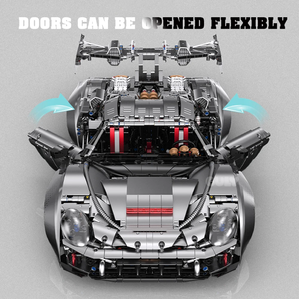 1:8 Formaat High-Tech 918 Sportwagen Model Bouwstenen Technische Bakstenen Grote Rc Auto Bureau Decoratie Montage Speelgoed Voor Kinderen Cadeau