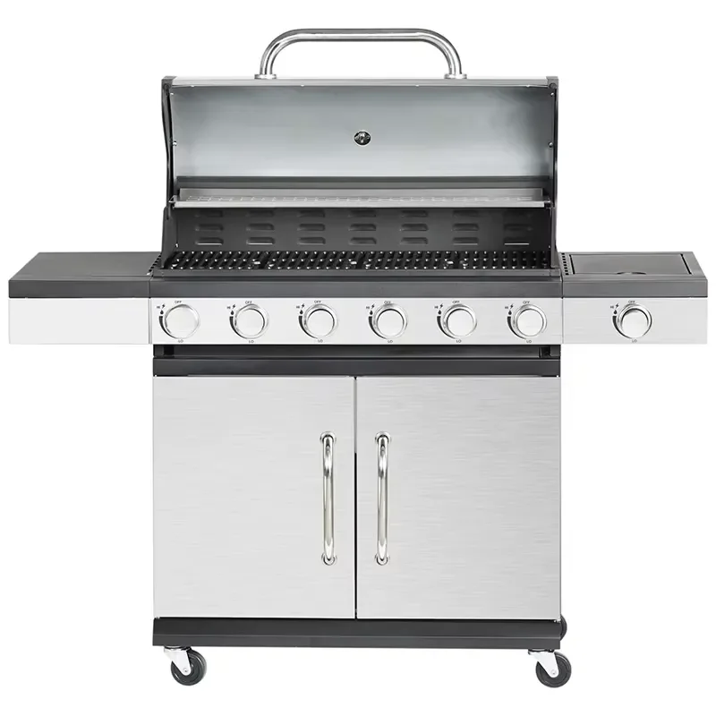 Outdoor Kitchen Set with Bbq Grill Side Burner Flame Safety Pizza Big Power Grill Barbeque Grills 304 Stainless Steel