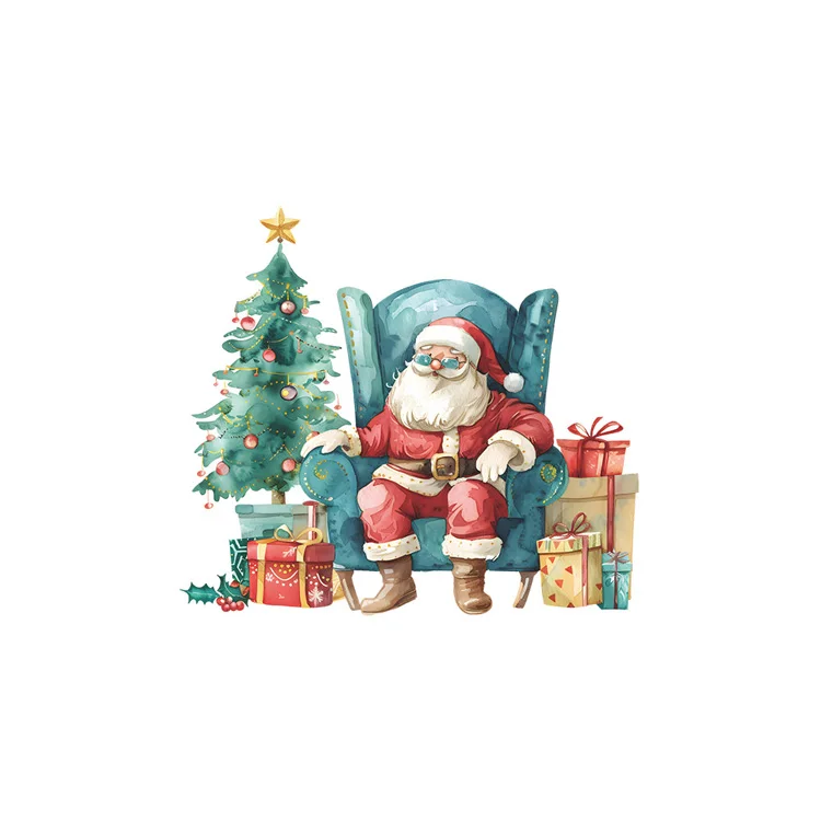 Cartoon Weihnachtsmann Schalter-Aufkleber, Wanddekoration, Tapete, Festliche Heimdekoration, Selbstklebende Neujahrs-Dekorationen – Detail 7