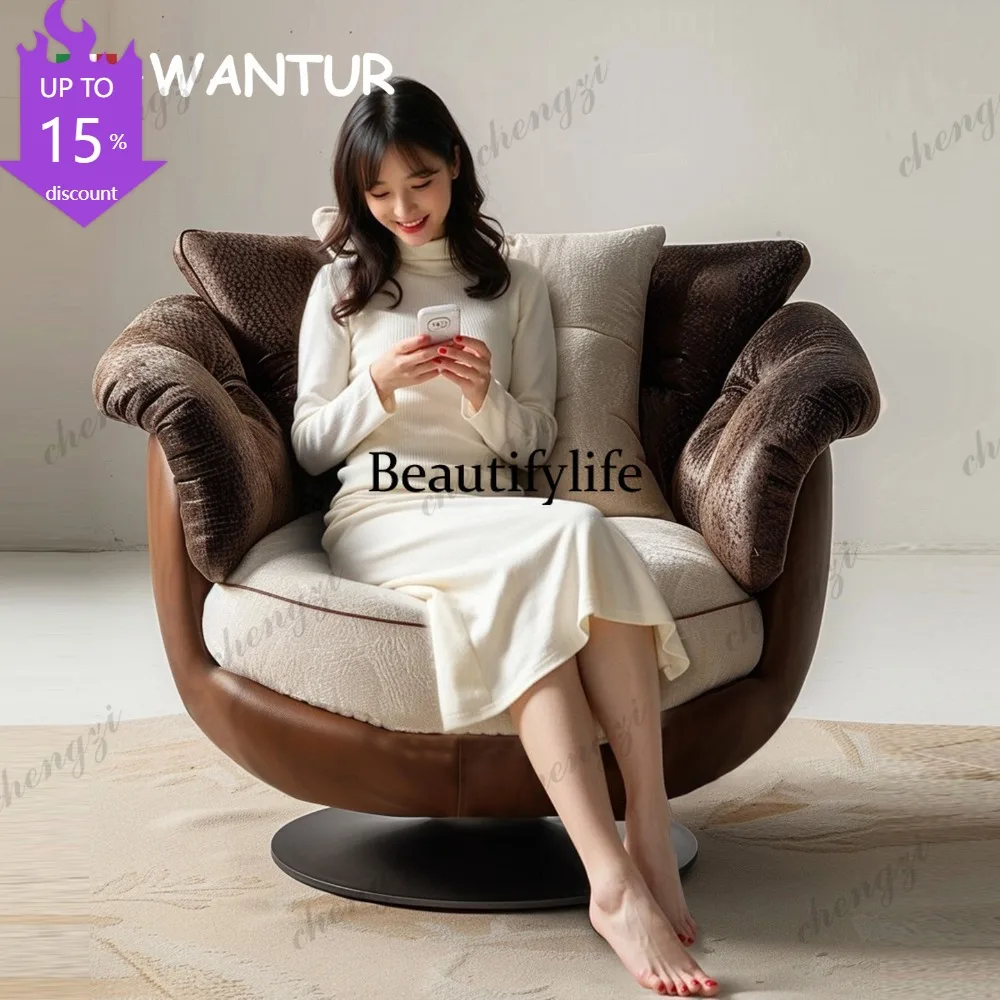 

A182 Italian minimalist lazy sofa chair designer living room bedroom light luxury single swivel chair
