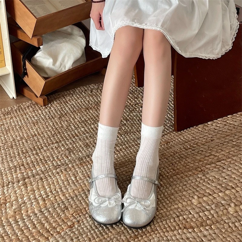 فستان فرنسي مع حذاء فردي مسطح وحزام واحد للنساء، موضة ربيع وصيف 2025 الجديدة أحذية ماري جين للنساء #1