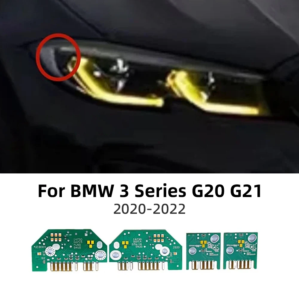 

Желтые модули DRL для BMW G20 G21 2020-2022, дневные ходовые огни, указатели поворота, светодиодный модуль «ангельские глазки», модифицированные аксессуары
