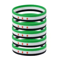 1pc Syria Flag Silicone Rubber Bracelets Sports Wrist Band Bangle For Women Men Special Gift For Lover