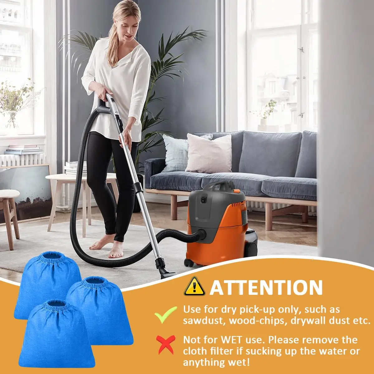 4 قطعة عناصر كيس مرشح النسيج ل Karcher MV1 WD1 WD2 WD3 و NT سلسلة المكانس الكهربائية استبدال كيس مرشح المكنسة الكهربائية