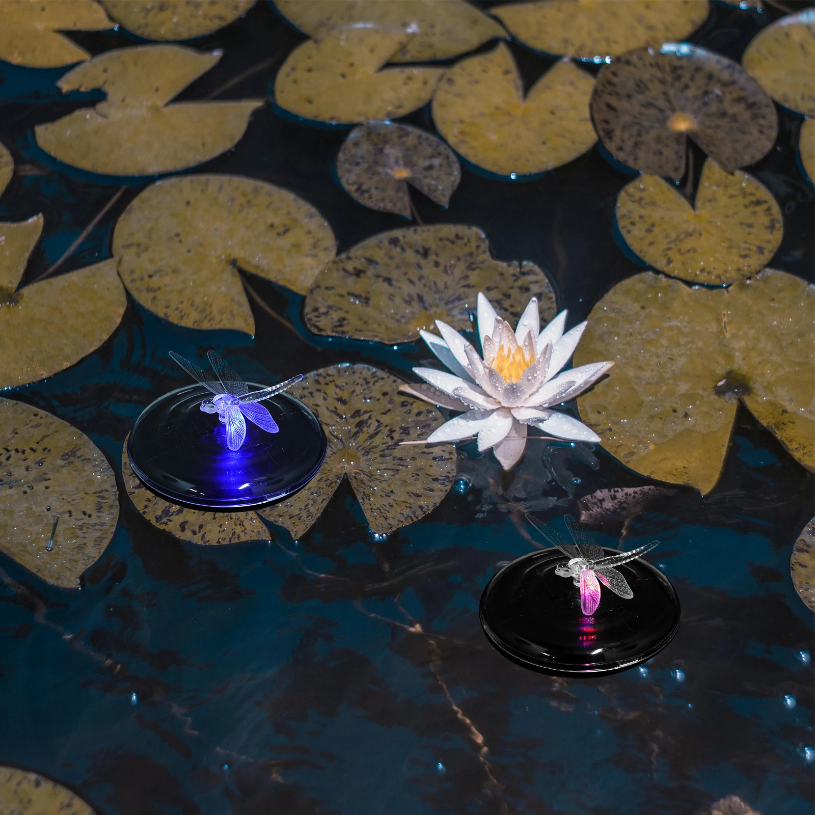 

2pc Solar Floating Light Dragonfly for Pool Pond Fountain Fish Tank Waterproof Gradient Color Changing LED Lights