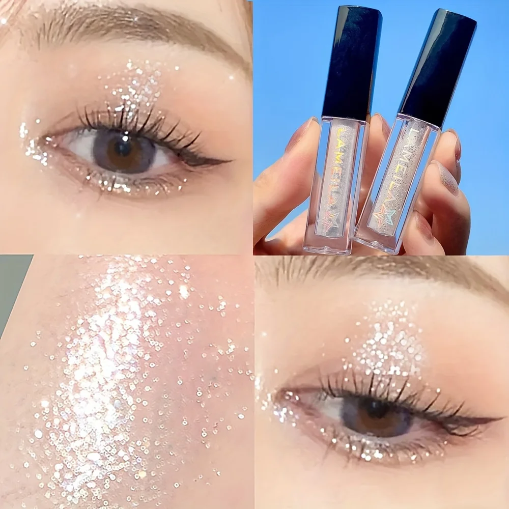 5色リキッドアイシャドウ リキッドリフト ブライトクリスタルバースト 高光沢パールアイシャドウペン グリッターパウダー スパンコールアイシャドウ