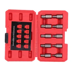 10PCS Damaged Screw Extractor Drill Bit Set Hex Head Multi Spline Broken Screws Bolts Removal Tool Left Spiral