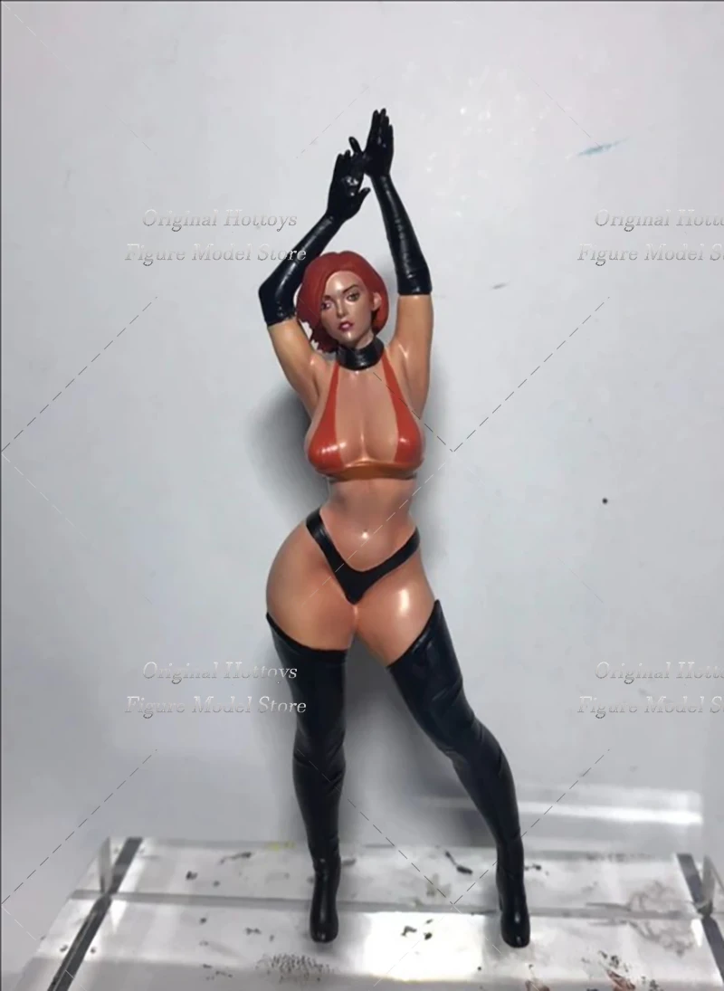 재고 있음 1/18 스케일 여성 군인 짧은 빨간 머리 핫걸 미니 조형물 풀세트 액션 피규어 모델 인형 선물 컬렉션