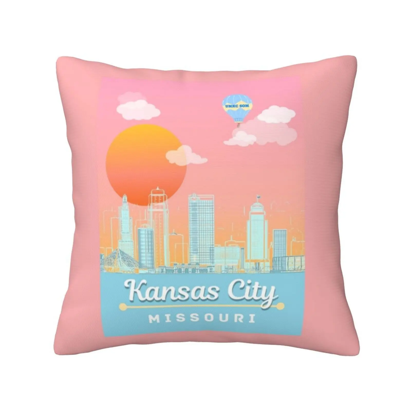 Som Hot Air Balloon Kansas City Missouri Design Throw Cushion Pillow Cover School Of Medicine