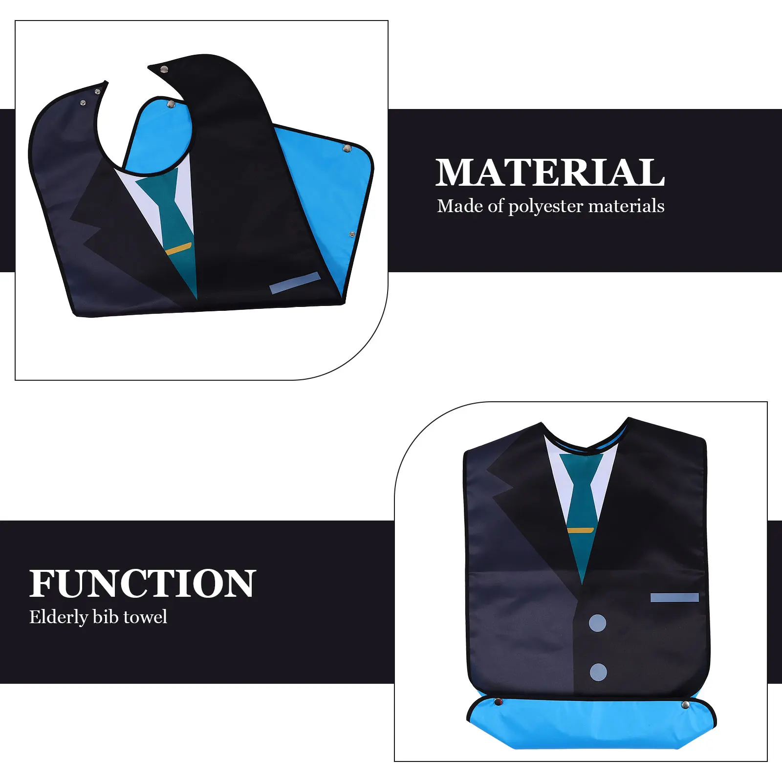 

Eating Bib Suit Pattern Adults Bibs Elderly Men Clothing Protectors Polyester Durable Reusable Stain Resistant Practical Health