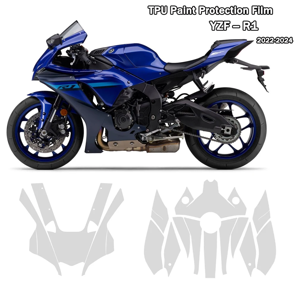  YZF-R1 Motorcycle TPU Transparent Paint Protection Film  Anti-scratch Parts For Yamaha YZF-R1 2020-2024 Self Healing filmkit