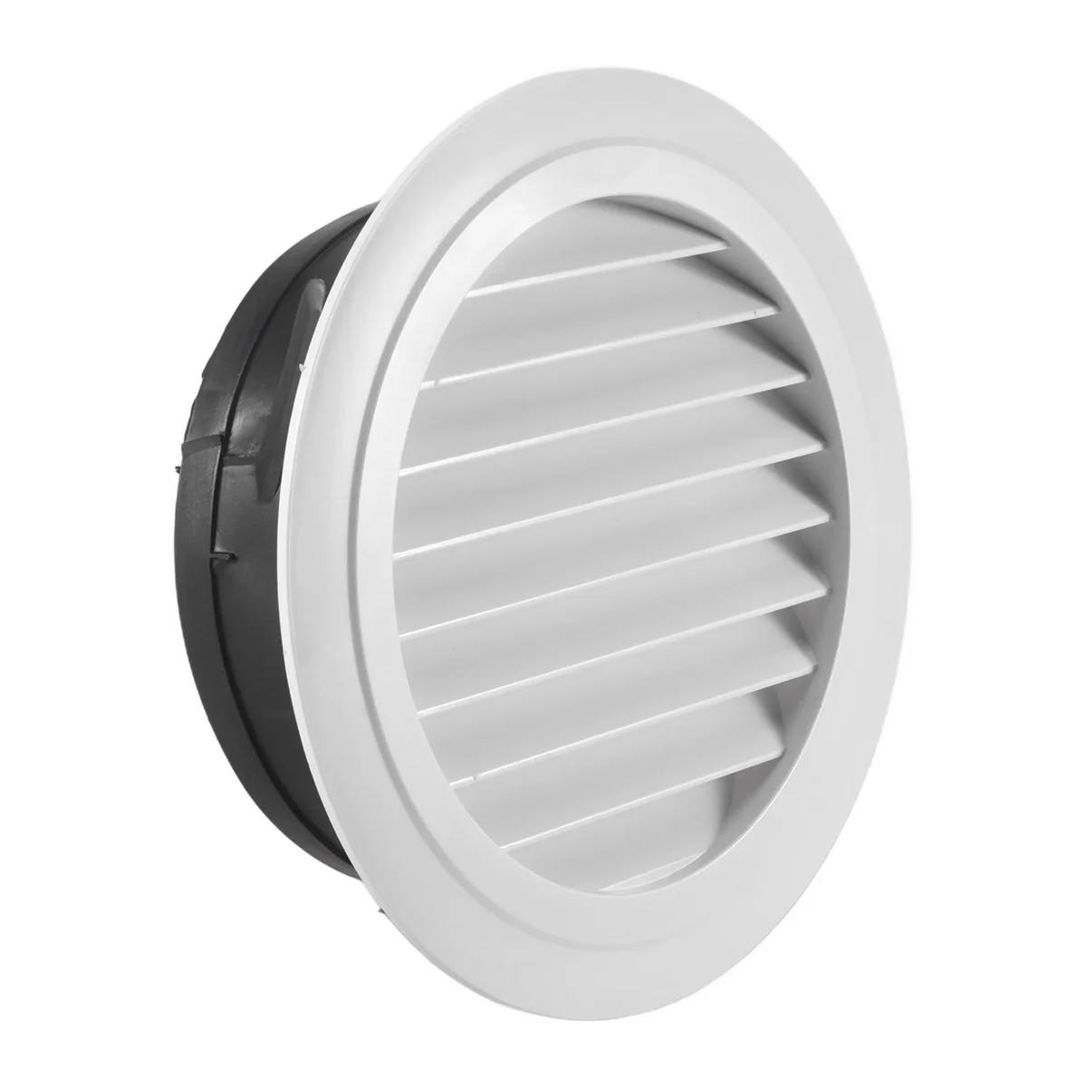 AD30-8 Inch Round Air Vent ABS Louver Grille Cover White Soffit Vent with Built-In Fly Screen Mesh for Bathroom Office Kitche