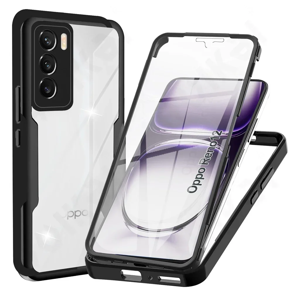 Case For OPPO Reno 12 Pro 4G 5G 360 Full Shockproof Silicone Screen Protection Phone Cover