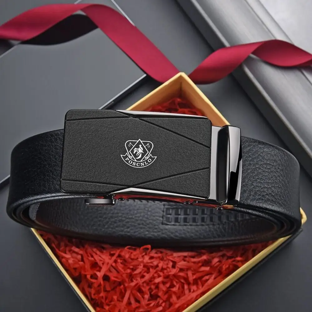 

Fashion Luxury Design Business Leather Belt Trendy Brand Man Waistband Automatic Buckle Waist Belt