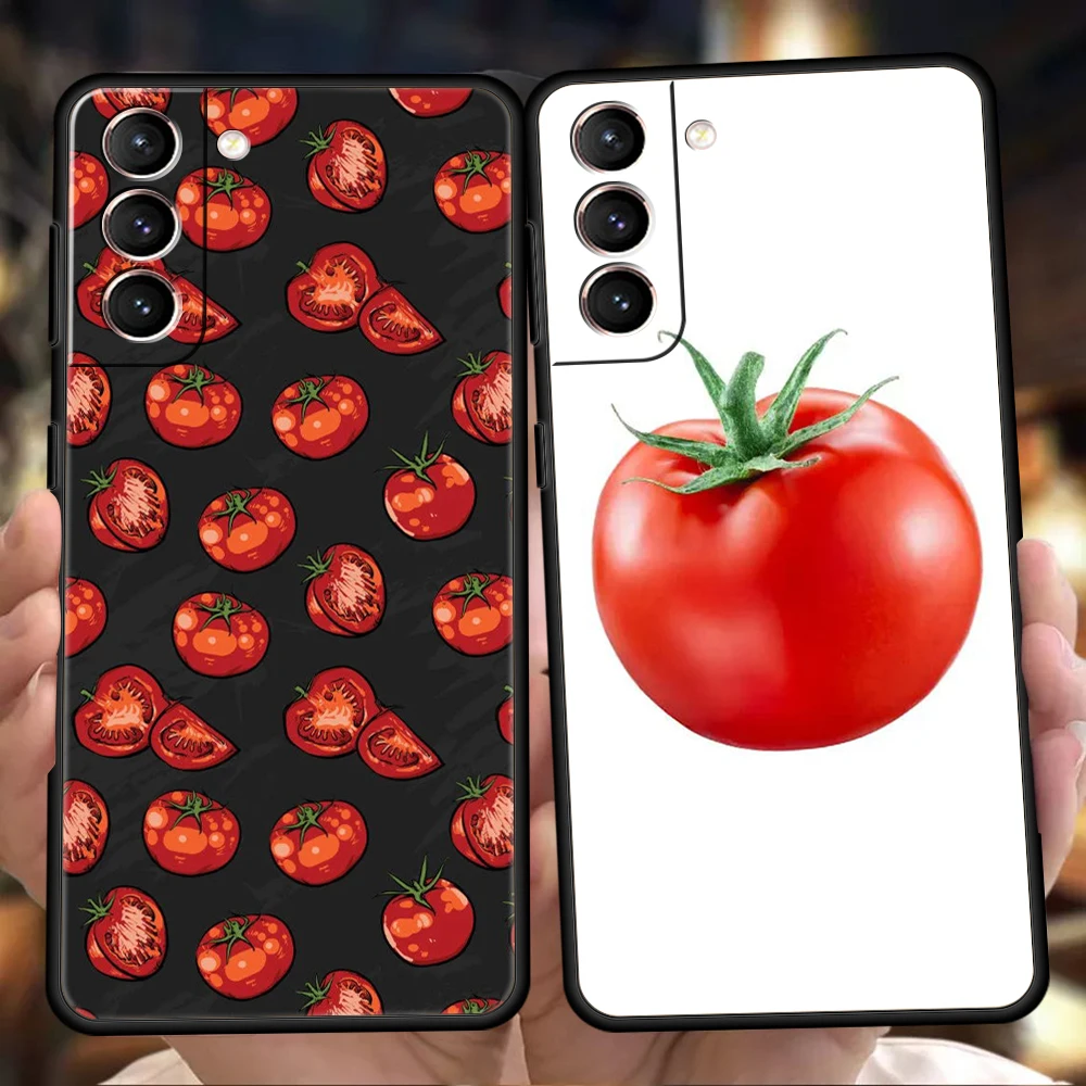 Fruits Tomatoes Pattern Phone Case for Samsung Galaxy S24 S23 S22 S20 S21 FE Ultra S10 S10E S9 S8 Plus 5G Silicone Soft Cover