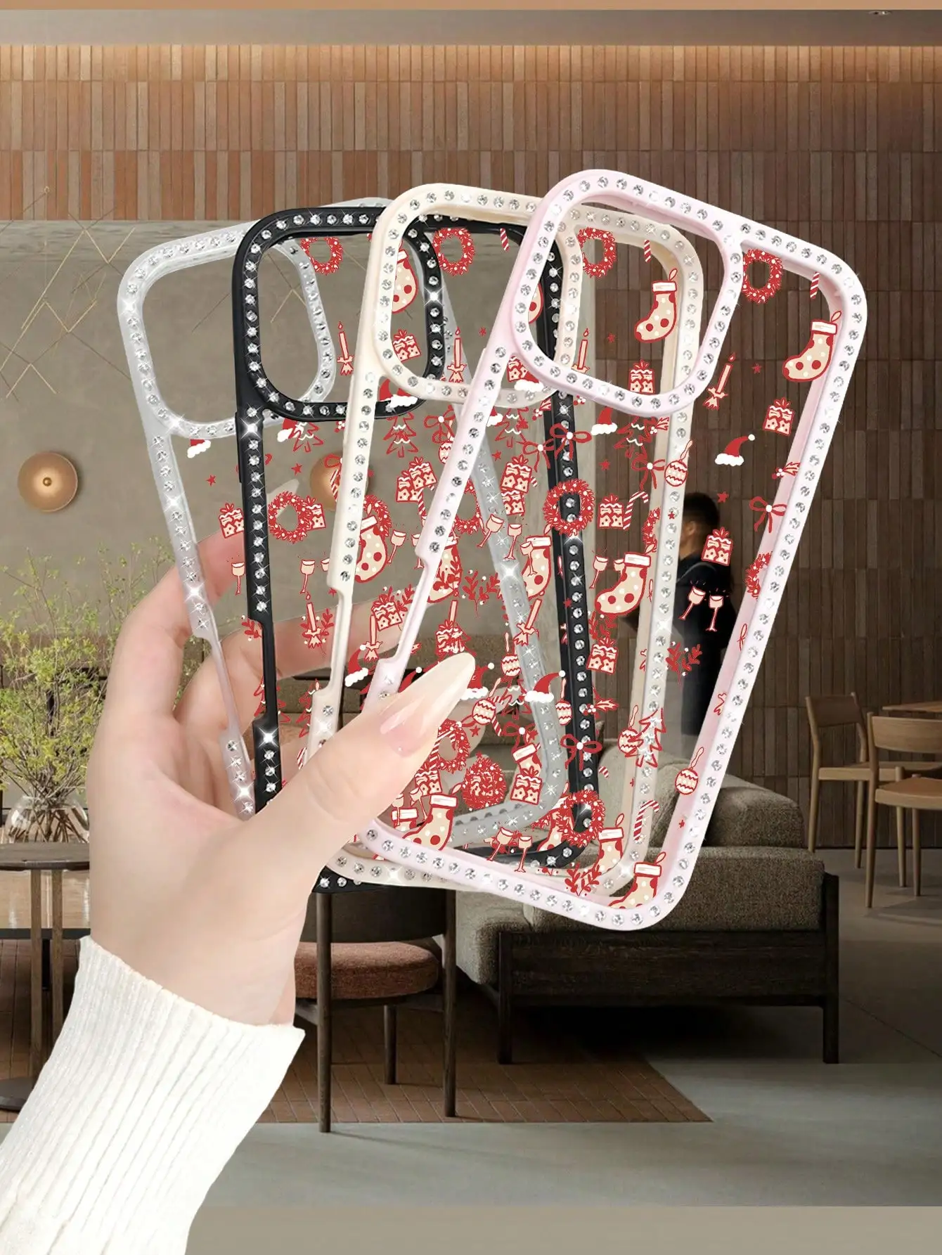 Чехол для телефона с рождественским узором, праздничная атмосфера, совместимый с принтом снежинки, оленей и Санты для iPhone от 17 до 11 Pro Max Plus