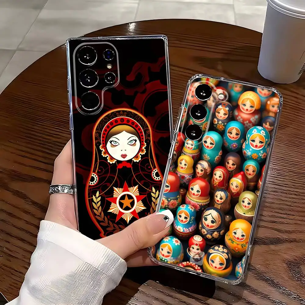 

Russian Dolls Matryoshka Phone Case Silicone For Samsung S30,23,21,22,20 FE lite,S10,9,PIus Note20ultra Soft Transparent