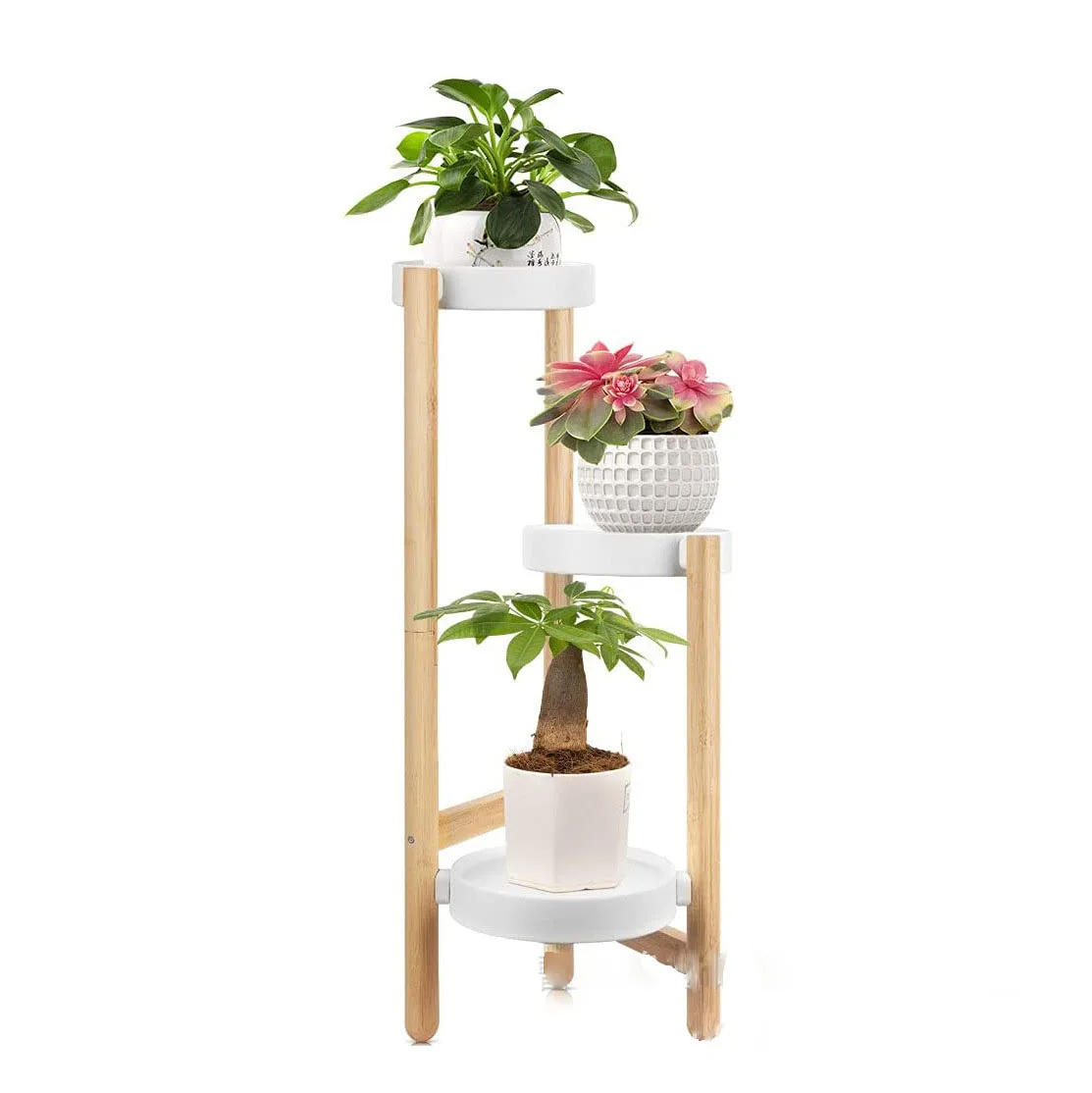 2023 Wholesale minimalist floor nordic home decor wooden multi-layer plant stand for indoor plants